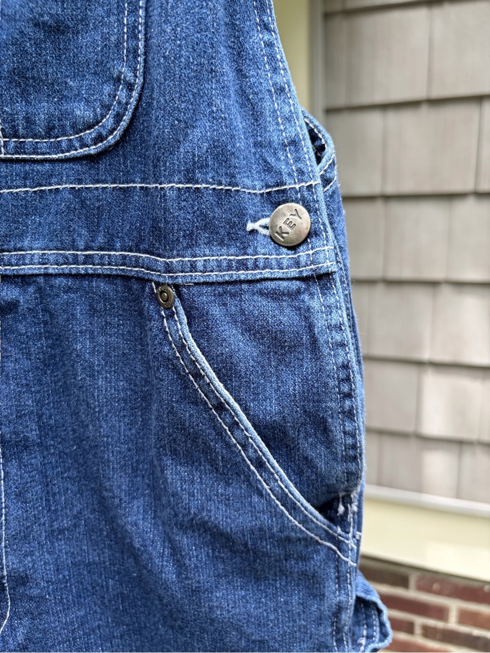 Classic Women's Denim Overalls - Dark Blue - Picture 3 of 5